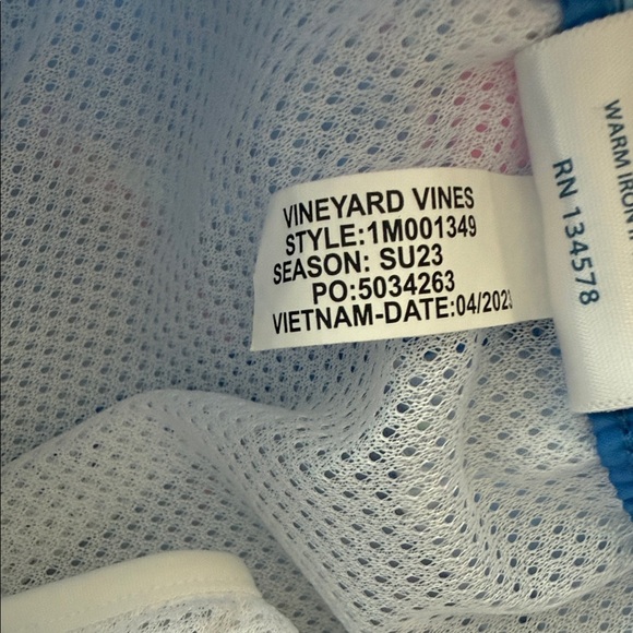 Vineyard Vines Blue Swim Trunks with Pink and White Sailboat Print - Picture 6 of 6